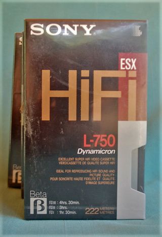 FOUR Sony Betamax ESX L - 750 Dynamicron Tapes Factory VCR HI - FI GRADE 2