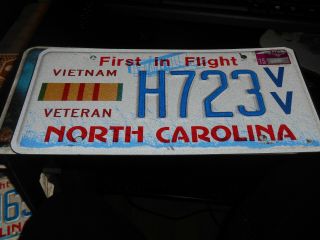 North Carolina Specialty License Plate Tag Vietnam Veteran 2015