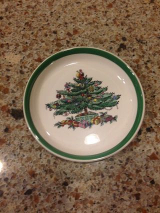 Vintage Spode Made in England Christmas Tree Pattern Ceramic Coaster Round 4 