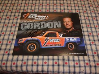 2013 Autographed 7 Robby Gordon " Speed Energy " Stadium Trucks Postcard
