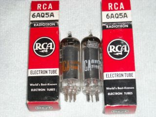 Matched Pair Rca.  6aq5a Audio Power Tubes Nos