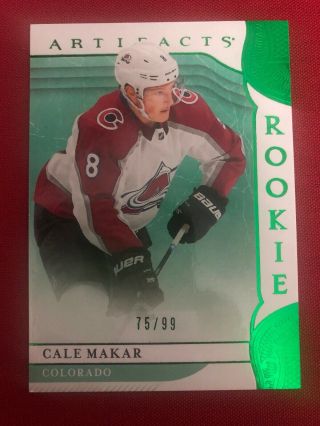 2019 - 20 Artifacts Cale Makar Emerald Parallel 75/99 Rookie Colorado Avalanche