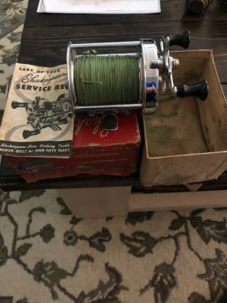 Vintage Shakespeare Service Reel With Box And Paperwork
