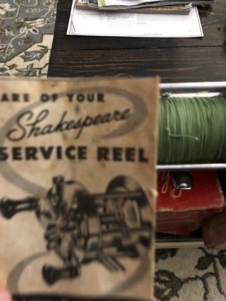 Vintage Shakespeare Service Reel With Box And Paperwork 3