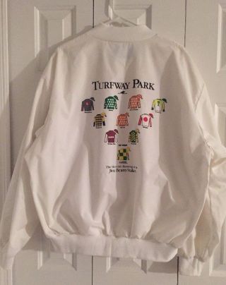 Vintage Turfway Park Horse Racing Jacket Mens Sz Xl Jim Beam Stakes 1992 Vguc