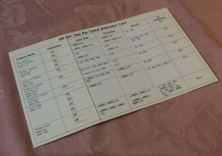 Stat Pac Quick Reference Card For Hewlett Packard Calculator Hp 41c 41cv 41cx