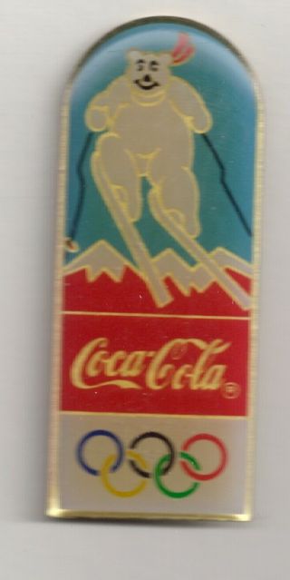 1998 Coca Cola Nagano Olympic Pin Coke Polar Bear Alpine Skiing 1994 Set Large