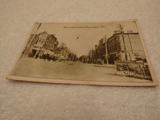 Vintage Postcard Of Main Street Looking West Leipsic,  Ohio