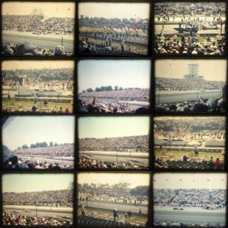 Indianapolis 500 Auto Race - Vtg 1960s 16mm Film Home Movie - One 3 " Reel