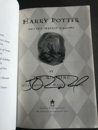 Jk Rowling Signed 1st Edition Harry Potter And The Deathly Hallows