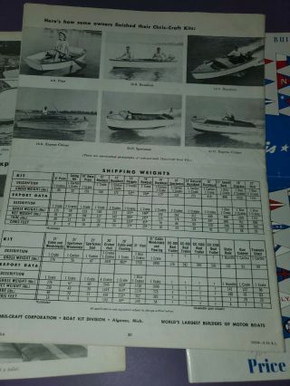 1953 Chris - Craft boat kit brochure w/price list 3