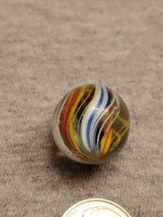 Vintage Handmade German Divided Core Swirl Marble.  0.  679 "