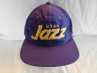 Vintage Utah Jazz Script Baseball Cap Hat Snapback Sports Specialties The Twill 2