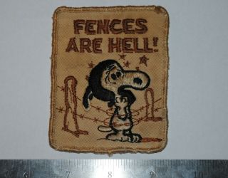 Fences Are Hell Vintage Snoopy Snowmobile Club Snow Sports Patch