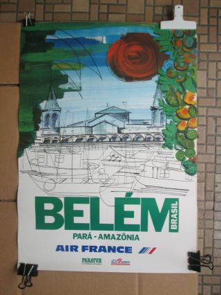 Air France Airline Travel Poster Belem Brasil