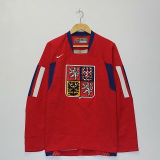 Vintage Czech Republic Nike Iihf Hockey Jersey Size Medium