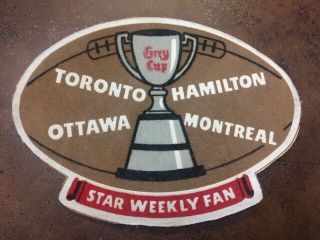 1960 Cfl Star Weekly Fan Grey Cup Crest East Conference