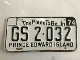 Vintage 1974 Prince Edward Island License Plate Gs 2 - 032