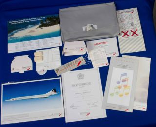 1987 Concorde British Airways In - Flight Certificate Menu Luggage Tag 8x10 Photo