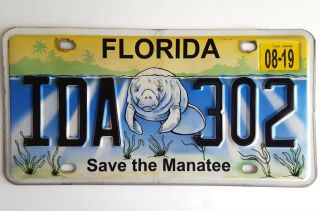 Save The Manatee Florida Tag Car Licence Plate Auto Marine Wildlife Tiki Bar