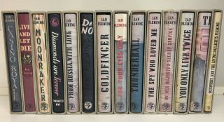 James Bond Ian Fleming First Edition Library Fel Complete 14 Book Set Near
