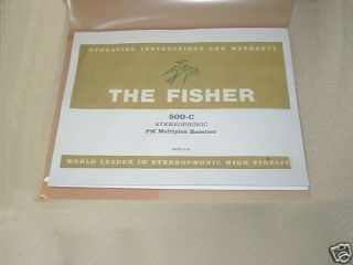 Fisher 500 - C Stereo Receiver Operating Instructions Same Day