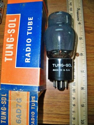 Strong Nos Tung - Sol Fat Bottle Gray Glass Black Plate Double D Getter 6ad7g Tube