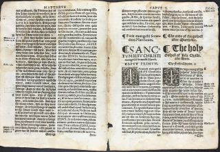 1538 Coverdale Bible Leaf Matt 28 Mark 1 Tyndale Erasmus Basis 1611 King James