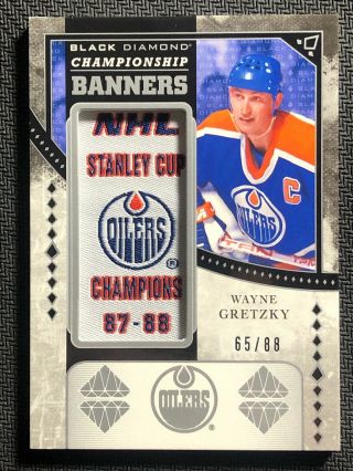 2018 - 19 Ud Black Diamond Wayne Gretzky ‘87 - 88’ Championship Banners Ed 65/88