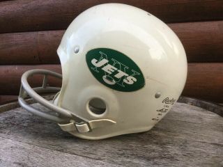 Vintage Rawlings Air Flow Medium York Jets 1960’s White Football Helmet Usa