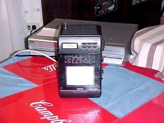 Vintage Rhapsody Personal Portable Black & White Tv /am/fm Radio/clock