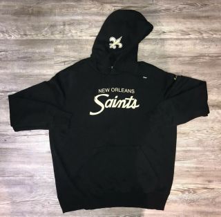 Men’s Nike Orleans Saints Script Spell Out Hoodie Sweatshirt Size Xl Black