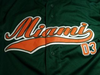 Vintage STARTER University of Miami Hurricanes 03 Baseball Jersey SZ L 2