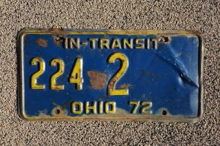 1972 Ohio In - Transit License Plate 224 - 2