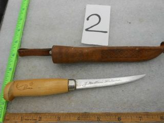 Vintage Rapala Fishing Filet Knife W/sheath J.  Marttiini Finland 4” Blade