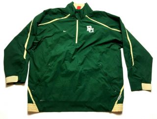 Nike Baylor University Mens Green L/s 1/4 Zip Windbreaker Jacket Size Medium