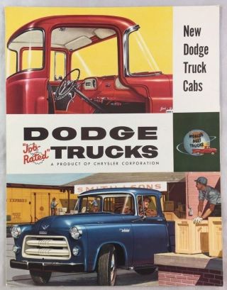 Orig Manufacturer Brochure 1955 - 1956 Dodge Trucks Pickups Cabs Advertising