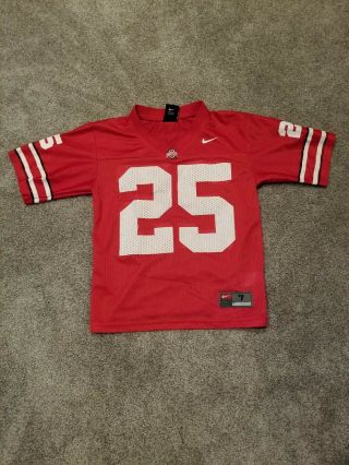 Nike Team Ohio State Buckeyes Youth Size 7 Scarlet Football Jersey 25