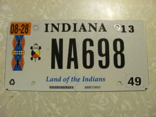 2012 Indiana Land Of The Indians License Plate Paint