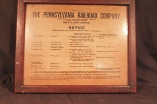 Pennsylvania Railroad The Pullman Company Poster Framed C.  1950