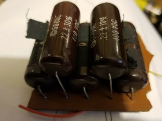 5 Vintage Good - All.  22 uf 400v Capacitors 600UE Tone Caps GOOD 3