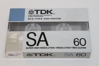 2 TDK SA60 Blank Cassette Tapes High Bias Type II White 3