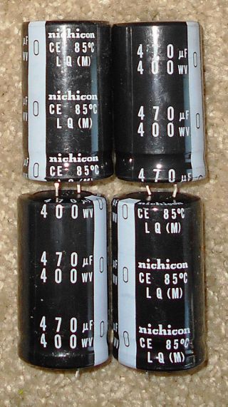 4 Nos Nichicon 470uf @ 400v Lq (m) Aluminum Electrolytic Capacitors Snap - In 1
