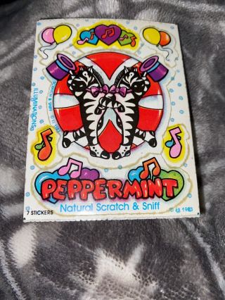 Vintage 1983 Illuminations Scratch & Sniff Sticker Peppermint Zebra