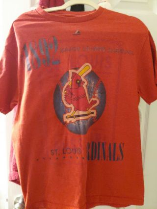 Mens Large St Louis Cardinals Baseball Tee T - Shirt Majestic