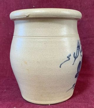 1992 Vintage Handmade Rowe Pottery Salt Glazed Utensil Crock Kingston NY 3