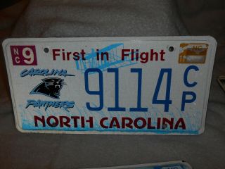 North Carolina Specialty License Plate Tag Carolina Panthers Flat 2011