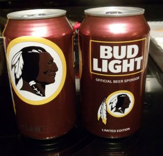 2016 Nfl Bud Light Washington Redskins Limited Edition Empty Beer Can