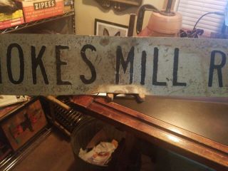 Vintage 1960s Metal Hokes Mill Rd.  Street Sign Discarded / Replaced York Pa 30 
