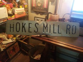 Vintage 1960s Metal Hokes Mill Rd.  Street Sign Discarded / Replaced York Pa 30 